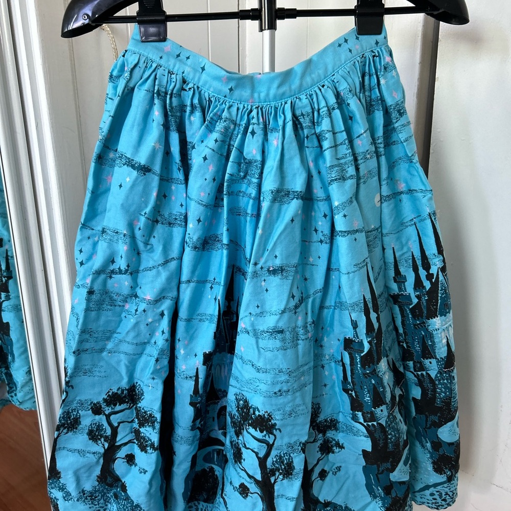 Blue Castle Print Skirt